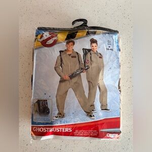 NWT Adult Tan Ghostbuster Costume with Inflatable Proton Pack